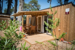 Location - Confort Mobil Home 2Ch. Catleya (2017) 27M² + Terrasse Semi-Couverte [Durée Spéciale] - Camping Les Cyprès