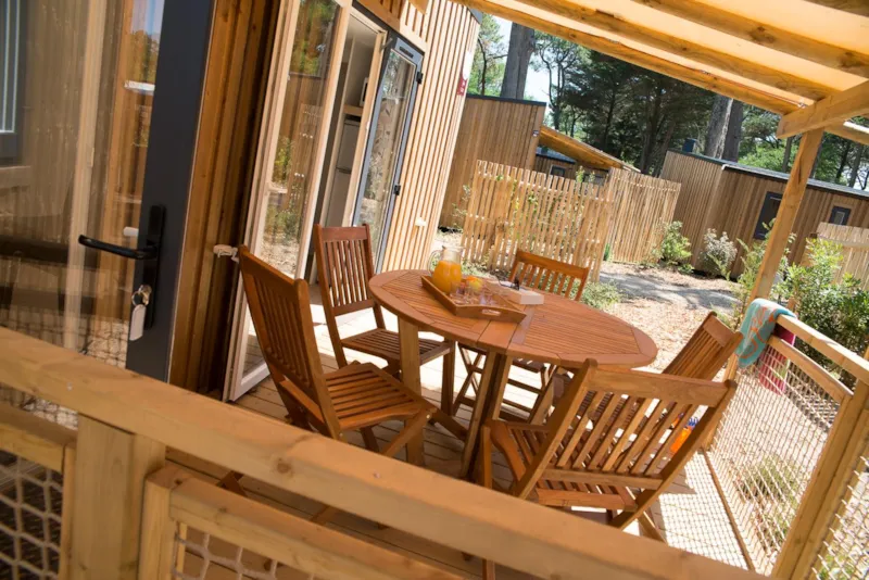 Confort Mobil Home 2Ch. Catleya (2017) 27M² + Terrasse Semi-Couverte