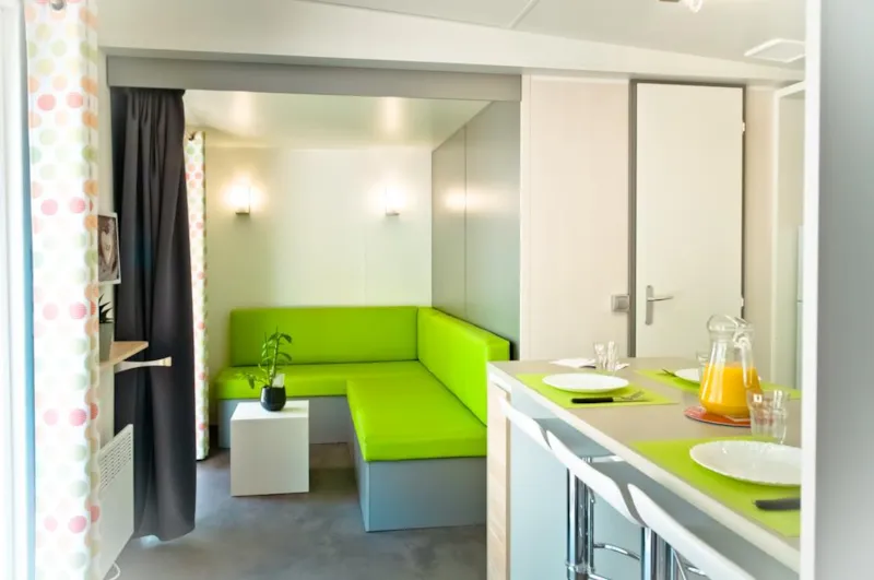 Confort Mobil Home 2Ch. Calypso (2016) 28M² + Terrasse Semi-Couverte