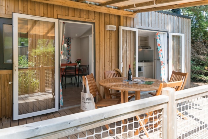 Confort Mobil Home 2Ch. Catleya (2017) 27M² + Terrasse Semi-Couverte, Séjour [Dimanche/Dimanche