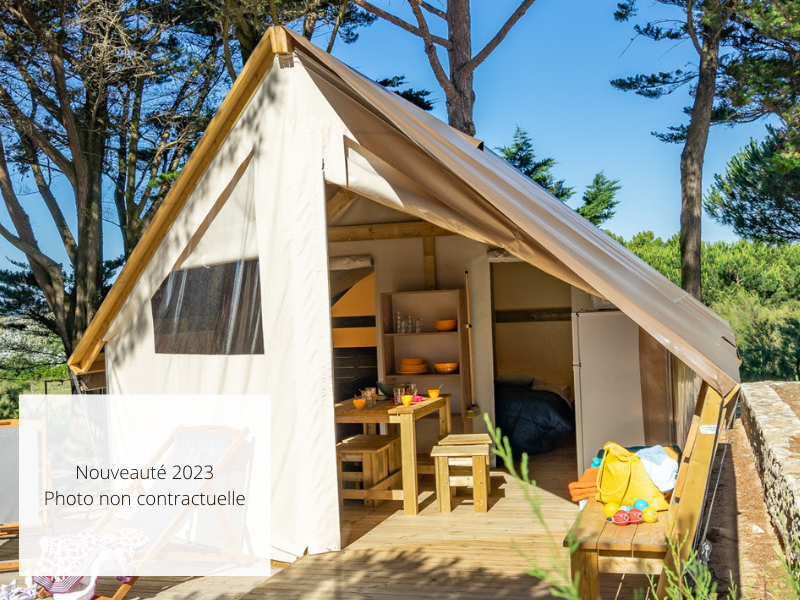 Location - Tente 2Ch. Genet (2023) 21M² + Terrasse Semi-Couverte - Camping Les Cyprès