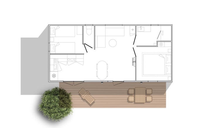 Premium Mobil Home 2Ch. Galet (2023) 31M² + Terrasse Semi-Couverte