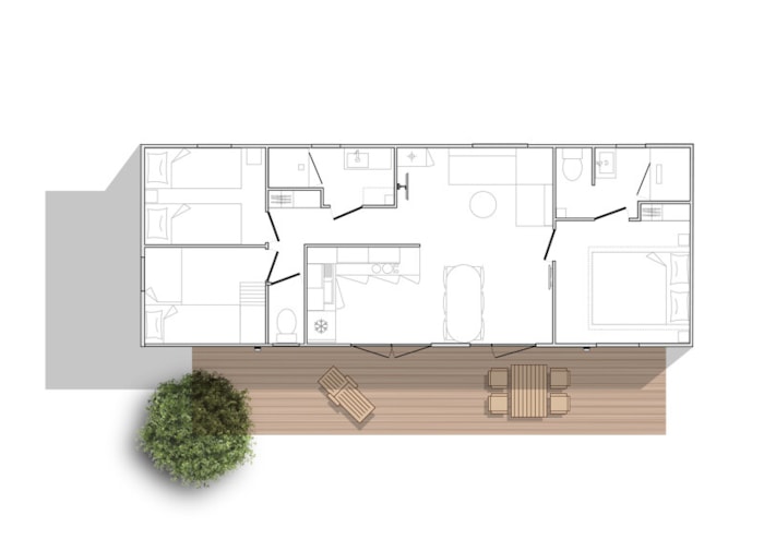 Premium Mobil Home 3 Ch. Ocean (2023) 40M² + Terrasse Semi-Couverte