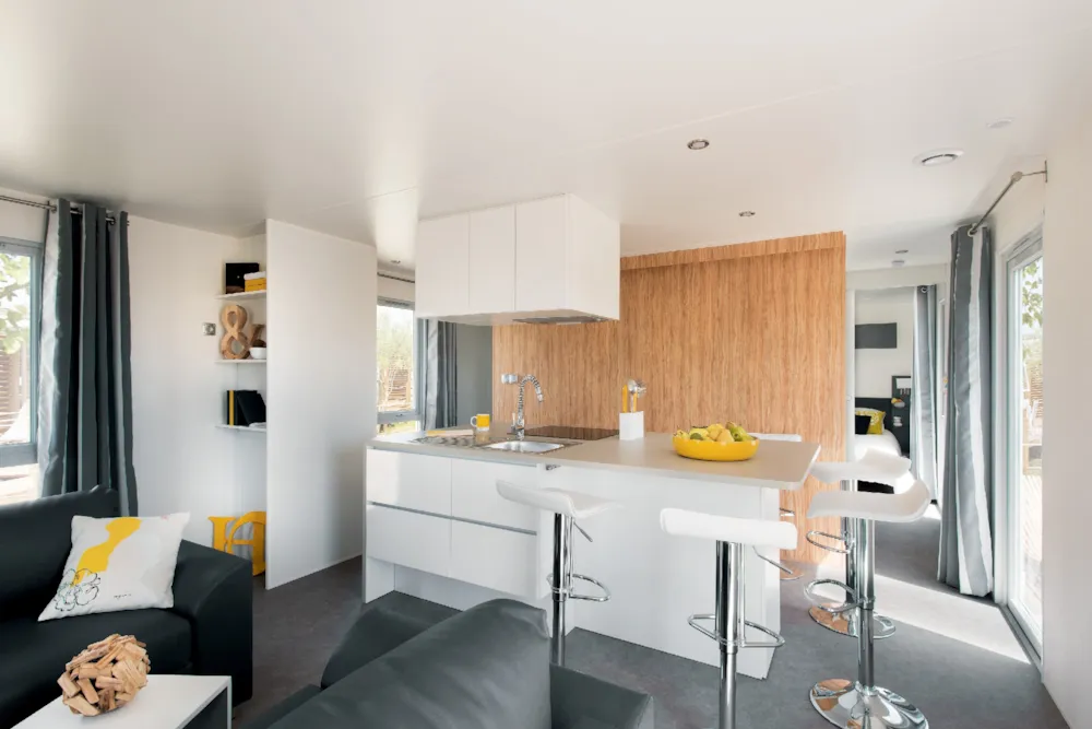 Location - Premium Mobil Home 2Ch. Dunes (2015) 40M² + Terrasse Semi-Couverte - Camping Les Cyprès