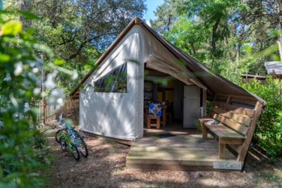 Tent 2 bedrooms GENET (2023) 21 m² + Half-covered terrace — 1