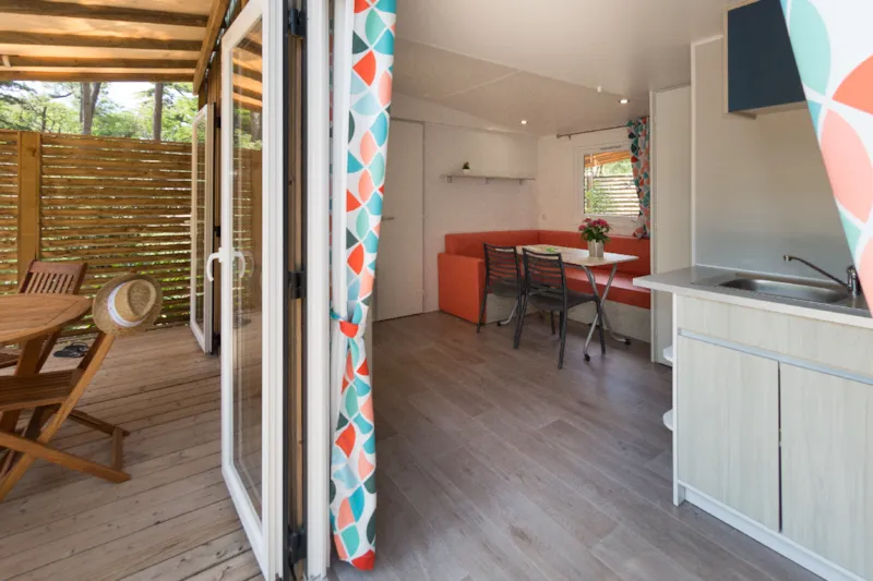 Confort Mobil Home 2Ch. Catleya (2017) 27M² + Terrasse Semi-Couverte