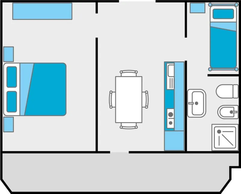 Appartement Economy 65M² - 2 Chambres Et 1 Salle De Bains + Terrasse Couverte