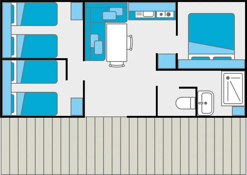 Mobil Home 3 Chambres / 1 Salle De Bains - Terrasse Couverte