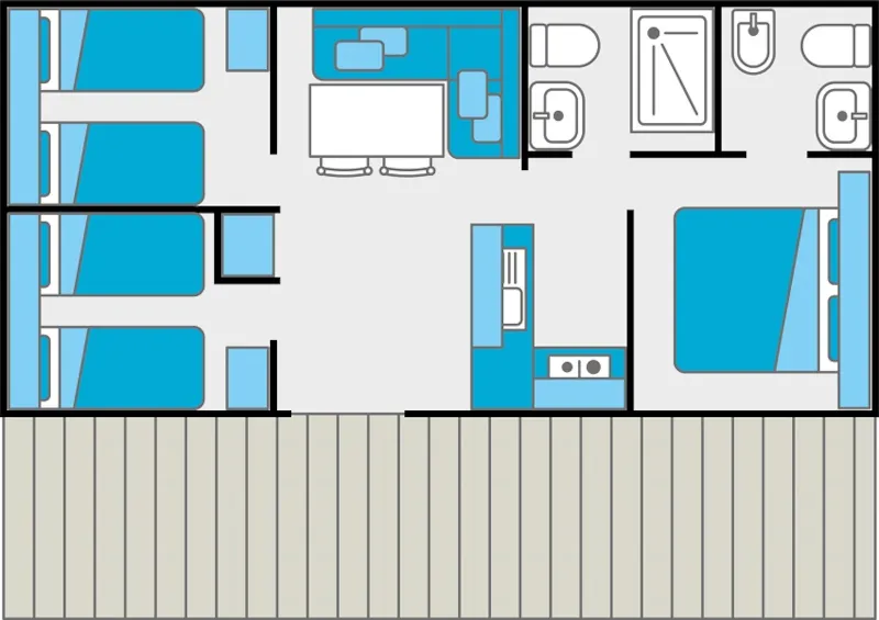 Mobile-Home 3 Bedrooms / 2 Bathrooms - Sheltered Terrace