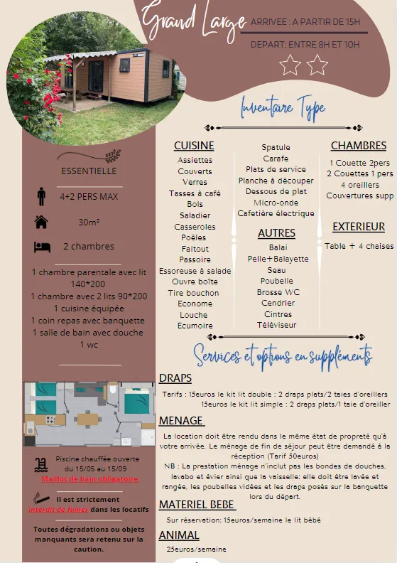 Grand Large - 2 Chambres - 8.20X4m