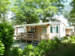 Locatif - Mobilheim LEMAN 29m² - bedeckte Terrasse 12m² (2 Zimmer) - Camping Saint Disdille