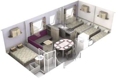 Mobilhome Alpage AIR CONDITIONING 32m² - Covered terrace 15m² (3 bedrooms)