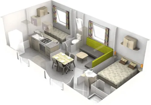 Accommodation - Mobile Home Edelweiss 31M²  - Covered Terrace 15M² (2 Bedrooms) - image n°7 - Camping Saint Disdille