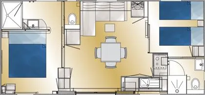 Location - Mobilhome Taos 2Ch - 35M² - Terrasse Semi Couverte 27M² - image n°7 - Camping Saint Disdille