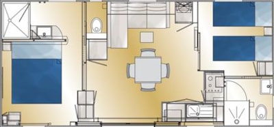 Mobilhome TAOS 2 rooms - 35m² - semi covered terrace 27m²