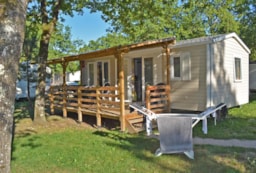 Mietunterkunft - Mobilheim Edelweiss 31M² - Bedeckte Terrasse 15M² (2 Zimmer) - Camping Saint Disdille