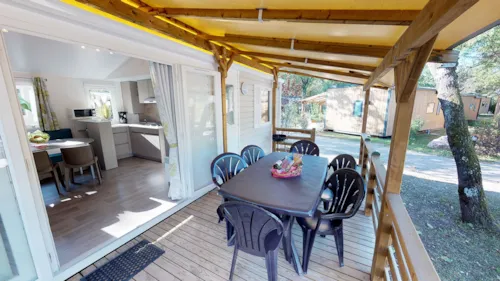 Huuraccommodatie(s) - Stacaravan Alpage Airconditioning 32M² - Overdekt Terras 15M² (3 Slaapkamers) - image n°2 - Camping Saint Disdille