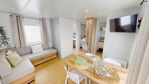 Mietunterkunft - Mobilheim Haute-Savoie 3 Zimmer 35M² - Bedeckte Terrasse 18M²-6 Pers. - image n°2 - Camping Saint Disdille