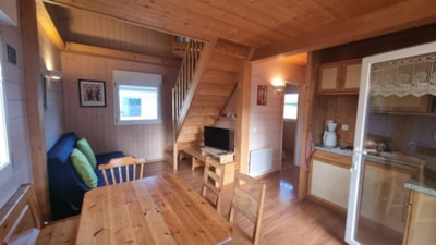 Chalet terrasse couverte (1 chambre 2prs + Mezzanine 4 couchages)