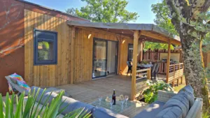 Locatif - MOBILHOME ELEGANCE 2 Zimmer - 40 m² - halbüberdachte Terrasse von 35 m² - Camping Saint Disdille