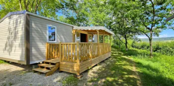 Mietunterkunft - Cottage Agora 36.5M² -Klimaanlage+ Tv + Halbüberdachte Terrasse - Camping Du Bois De Reveuge