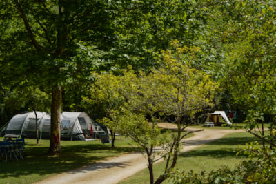 Camping pitch including 1 person and one vehicle