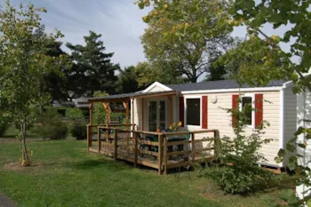 Mietunterkunft - Mobilheim Standing 30M² / 2 Zimmer - Überdachte Terrasse - Camping*** Le Repos du Baladin