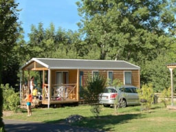 Location - Mobil-Home Loggia Sancy 26M² / 2 Chambres - Tv - Terrasse Couverte - Camping*** Le Repos du Baladin