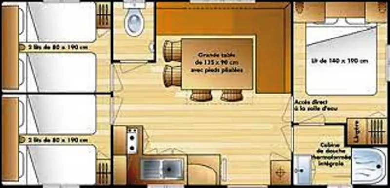 Mobil-Home Clim. Lv.  Linge Et Ménage Compris (Hors Cuisine) 3 Chbres