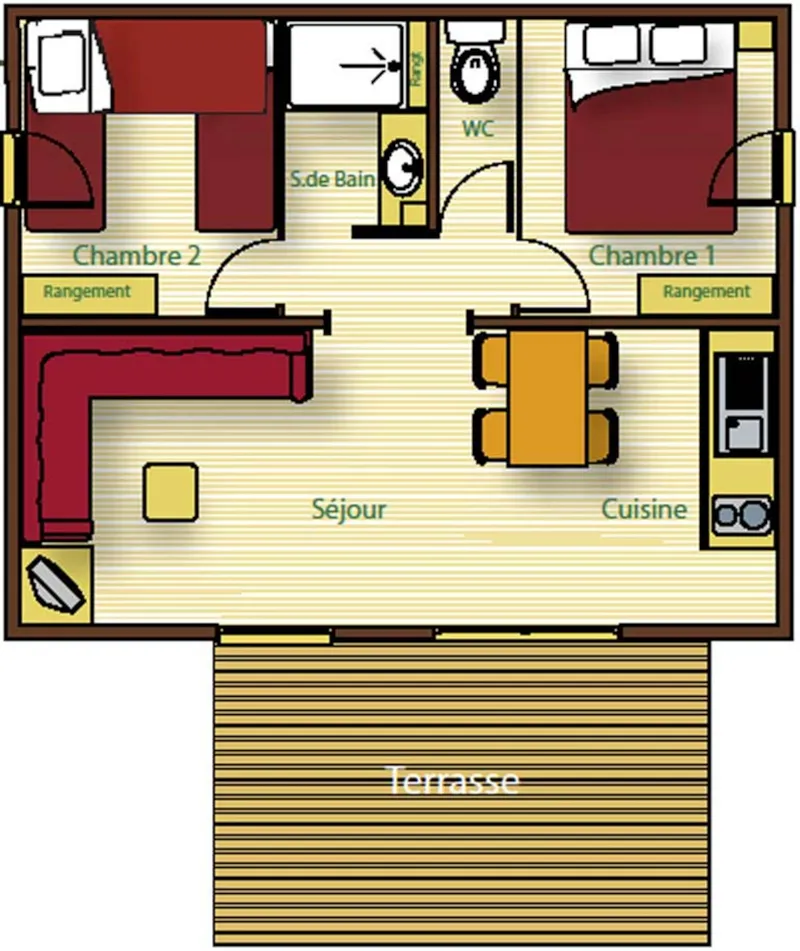 Chalet 2 Chbres N°2 Clim-Lv-Ménage Compris (Hors Cuisine)