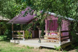 Huuraccommodatie(s) - Tent P'tite Free Standard 32M² (2 Kamers) Overdekt Terras - Flower Camping les Gorges de l'Aveyron