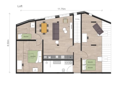 Flat for 4 - 5 persons on the first floor, above the recreation room — 10
