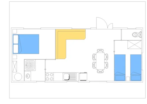 Mietunterkunft - Mobilheim Harmony 2 Schlafzimmer - image n°6 - Camping des Lacs - Savoie