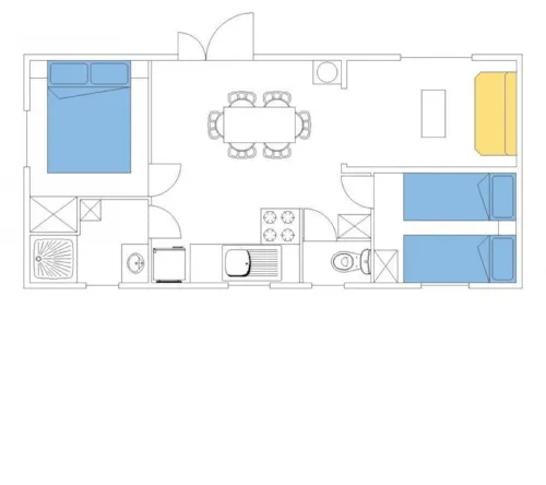 Huuraccommodatie(s) - Stacaravan Rapidhome Salon 2 Slaapkamers - Zondag - image n°3 - Camping des Lacs - Savoie