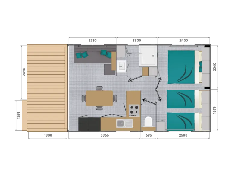 Cottage Méditerranée 2 Chambres - Climatisé ****