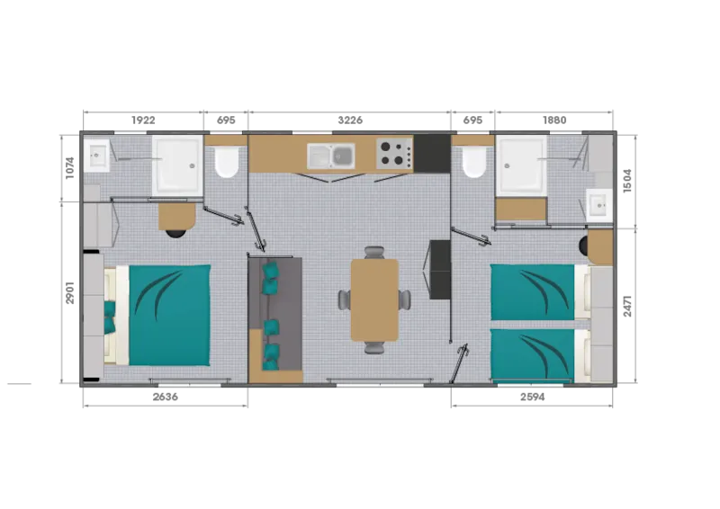 Cottage Belvédère 3 Chambres - 3 Salles De Bain - Climatisé Premium