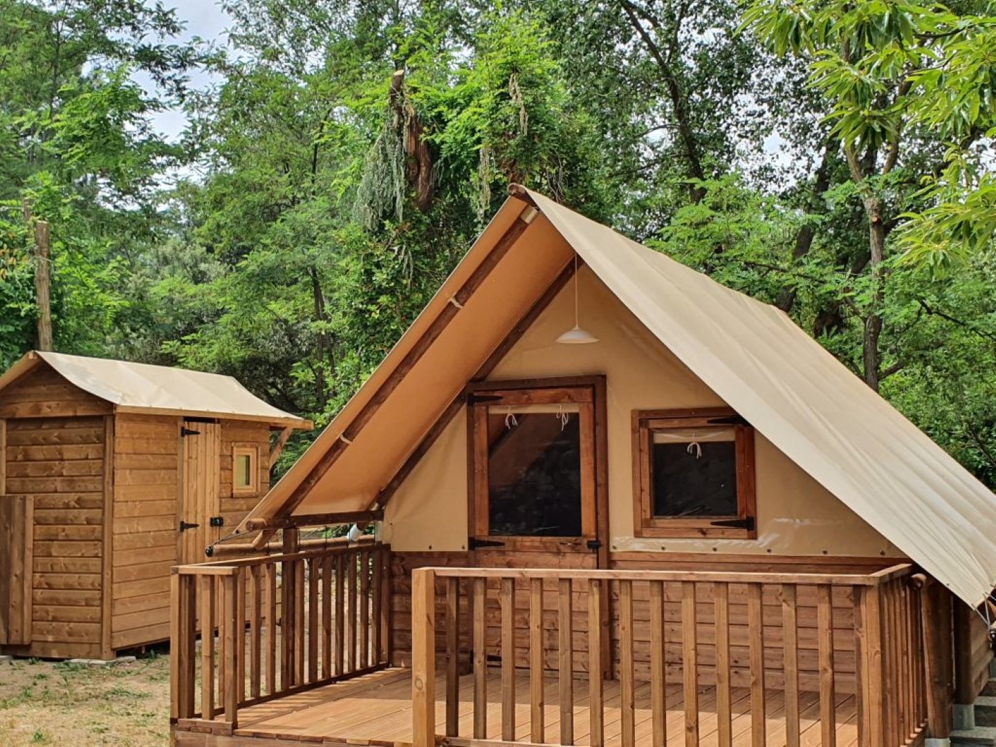 Accommodation - Tent Amazone (Without Toilet Blocks) - 2 Bedrooms - Camping Naturiste Le Couderc