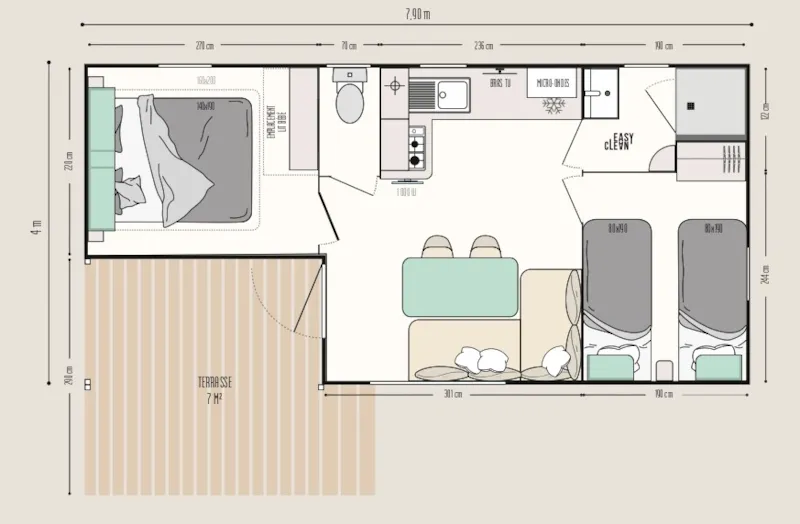 New - Mobil Home Cottage Orchidée 2