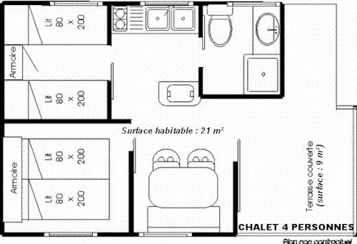 Location - Chalet (2 Chambres, 30M² Dont Terrasse 9M²) - image n°8 - Fontaine d'Annibal