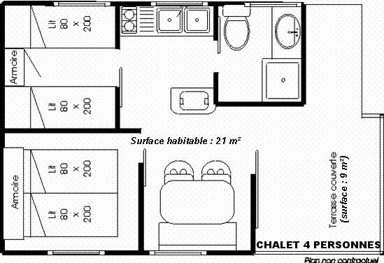 Chalet (2 Chambres, 30M²), Terrasse