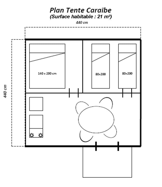 Bungalow Toilé (2 Chambres, 21M²)