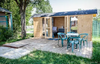 Mietunterkunft - Wohnwagen Aus Holz Zugang Für Behinderte Chef - Camping de Tournus