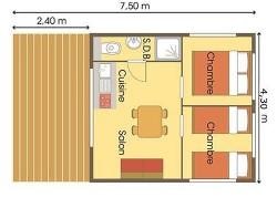 Canvas lodge on pile Standard 34m² - 2 bedrooms - terrace 10m² — 5