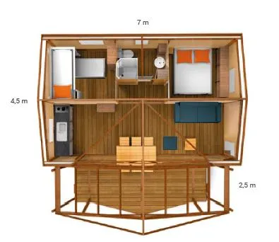 Ecolodge Cotton Confort 32 M² - 2 Chambres - Terrasse Couverte De 11M² + Tv
