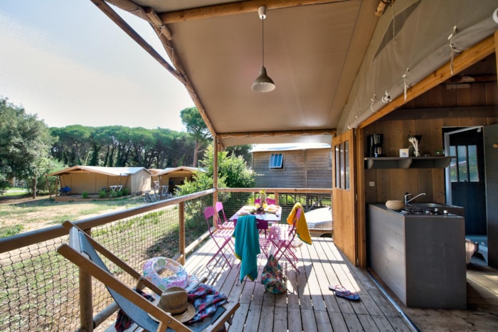 Cabane Lodge Bois Confort Sur Pilotis 38M² - 2 Chambres - Terrasse Couverte De 8M² + Tv