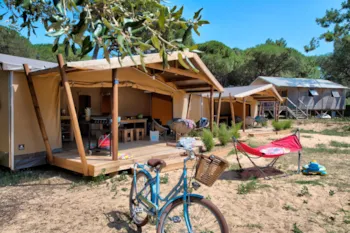 Huuraccommodatie(s) - Ecolodge Cotton Comfort 32 M² - 2 Slaapkamers - Terras 11M² + Tv - Flower Camping Le Bel Air