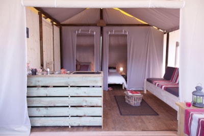 Canvas lodge on pile Standard 34m² - 2 bedrooms - terrace 10m² — 4