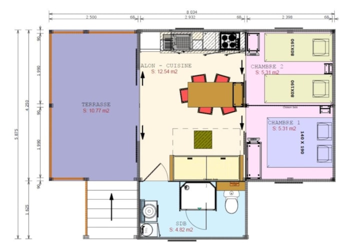 Cosyflower Premium 38M² - 2 Chambres + Tv + Draps + Serviettes + Terrasse Semi-Couverte 11M²
