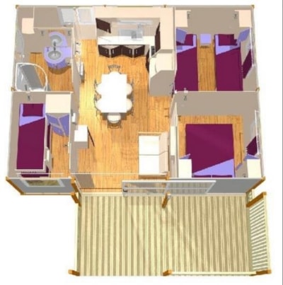 Chalet Facing the sea ~32m² - 3 bedrooms + air-conditioning