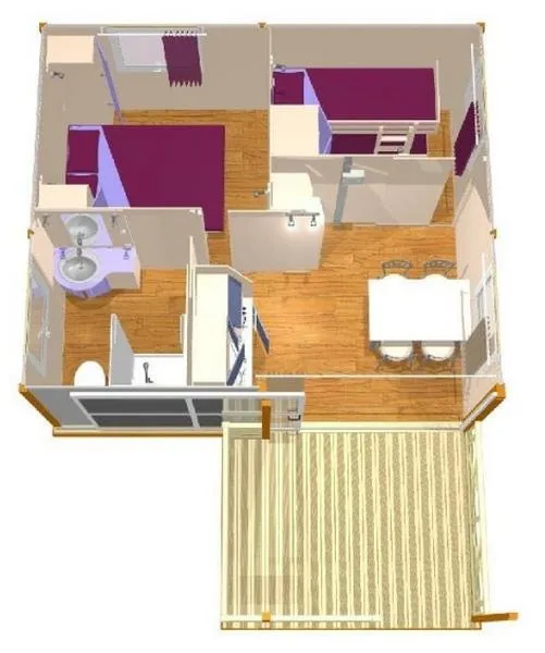 Chalet  ~24 M² - 2 Chambres + Climatisation